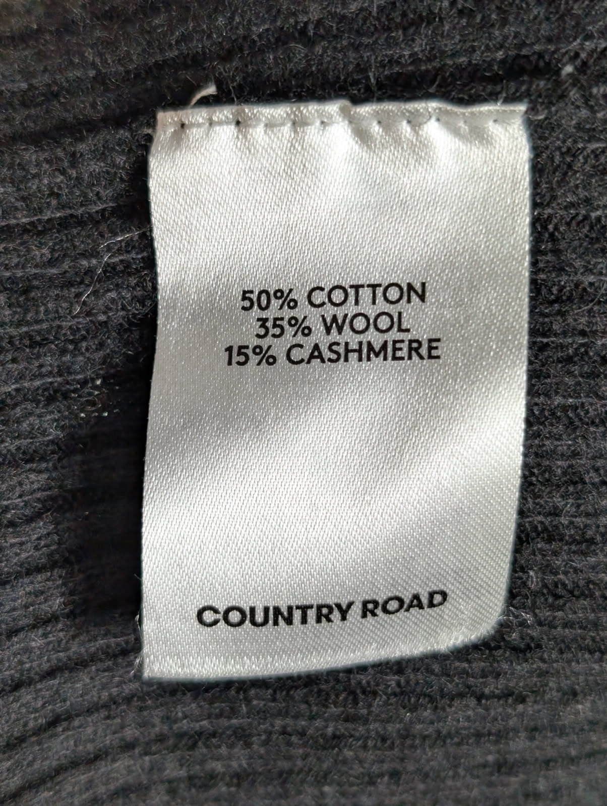 Country Road Black Ribbed Knit Midi Dress - Size XL - Image 4