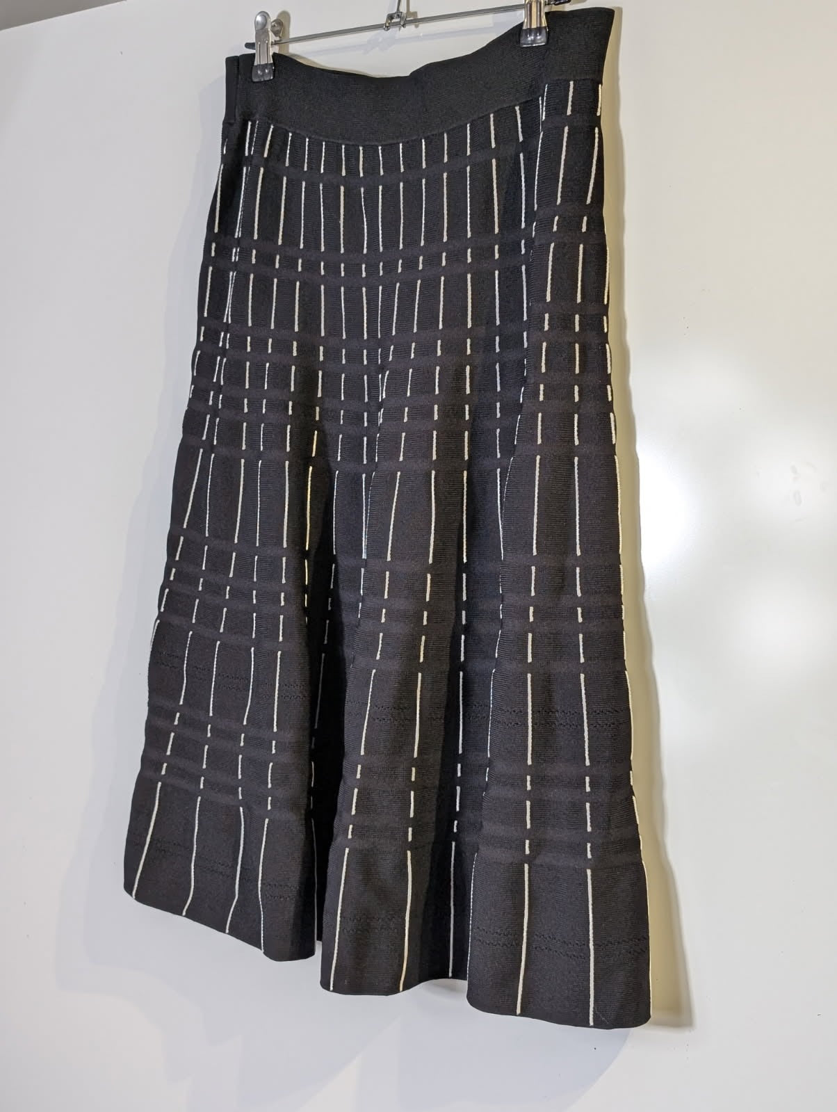 SABA Women's Vertical Stripe Knit Skirt Black and White Size M - Image 4