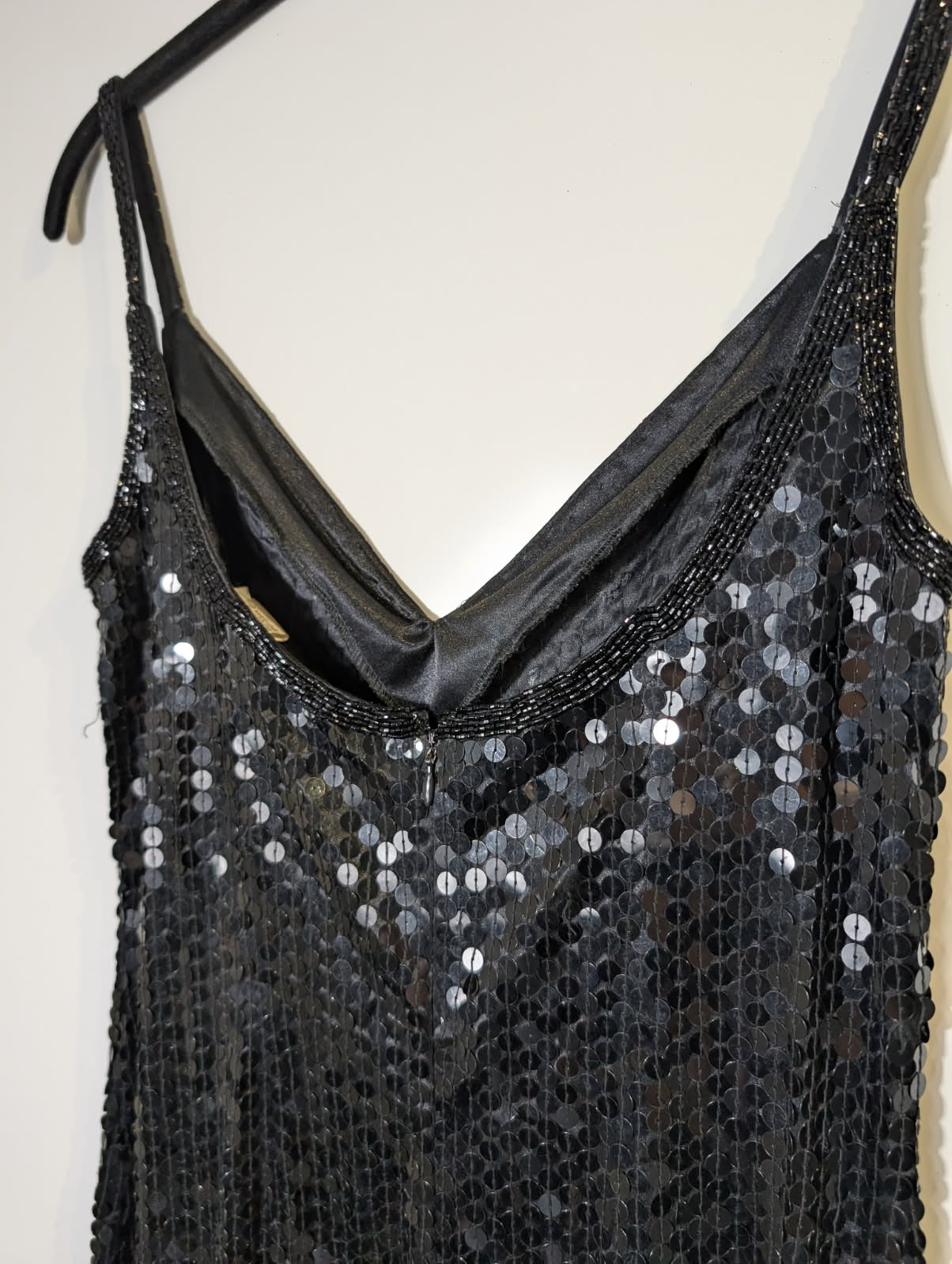 Famory Sequin V-Neck Maxi Dress Black Evening Gown - Image 2