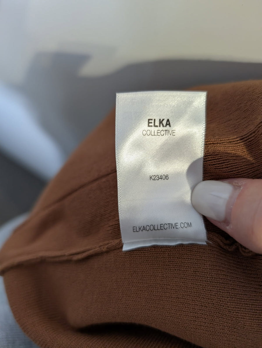 Elka Collective Shawl Collar Belted Cardigan Tan Brown AU/UK 8 - Image 4