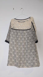 Disaya Silk Chiffon Dress - Cream & Grey Swan Print UK 12 - Image 2