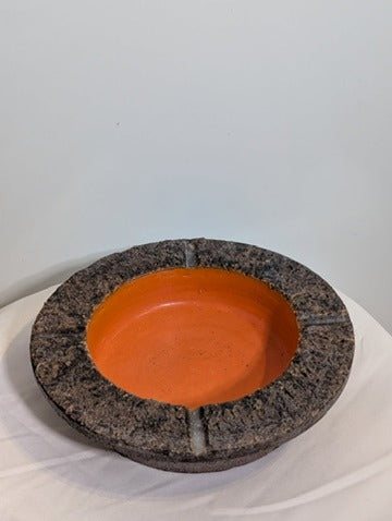 Vintage Italian Ceramic Ashtray Mid Century Modern Orange and Granite - Image 4
