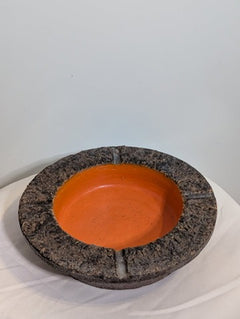 Vintage Italian Ceramic Ashtray Mid Century Modern Orange and Granite - Image 4