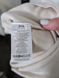 Elka Collective Ribbed Knit Tank Top Cream & Brown Size 10 - Image 4