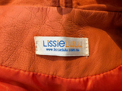 LissieLulu Faux Leather Waterfall Jacket Orange - Image 4