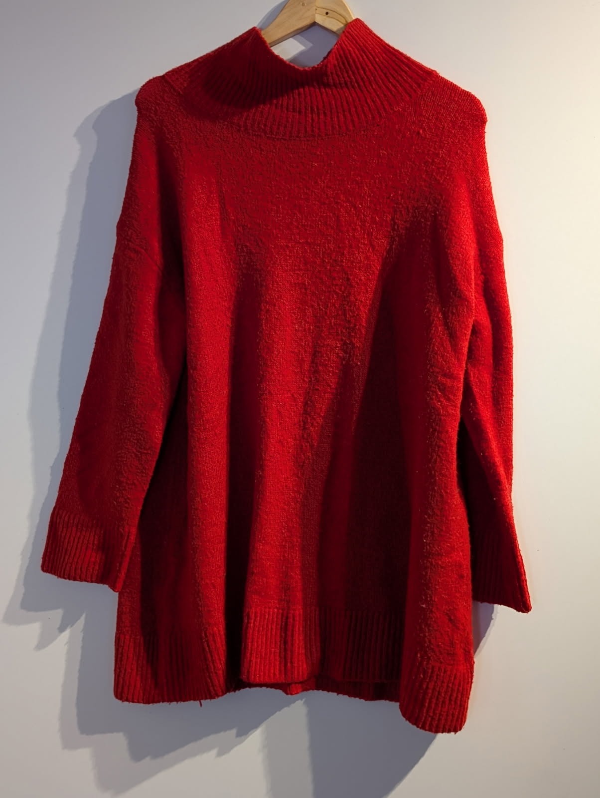 Zara Knit Red Mock Neck Oversized Sweater - Size S - Image 4