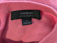 Express Cashmere Crew Neck Sweater Pink Women's Size M - Image 4