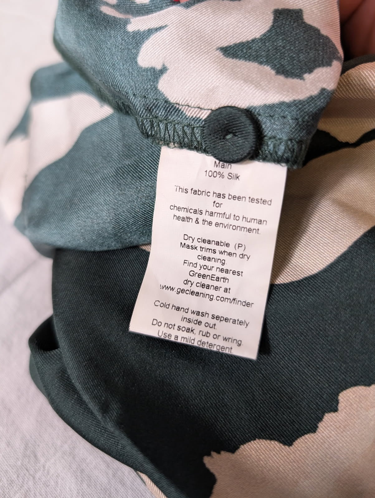 Ginger & Smart Silk Dress - Green & Beige Abstract Print Size 8 - Image 6