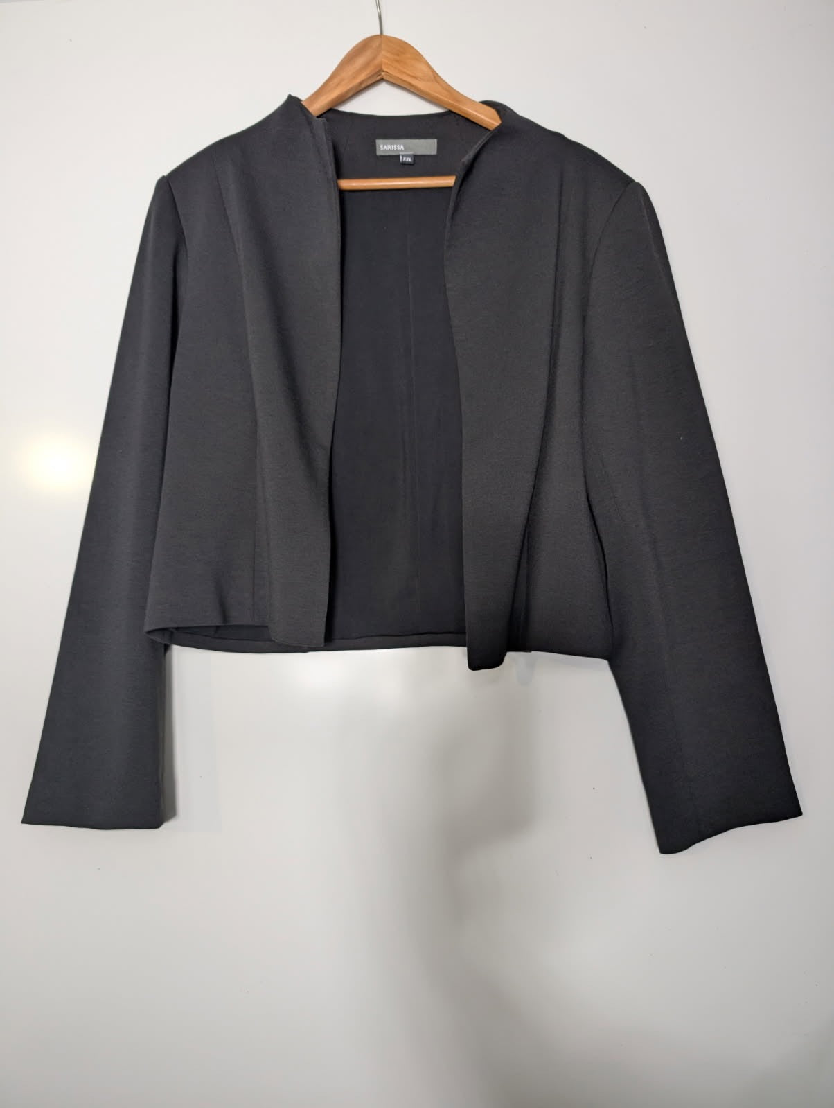 Sarissa Black Cropped Blazer Jacket - Women's Size XXL - Image 1
