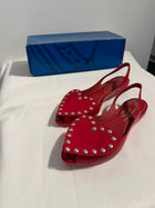Vivienne Westwood Anglomania + Melissa Studded Heart Slingback Flats Red EU 37 - Image 2