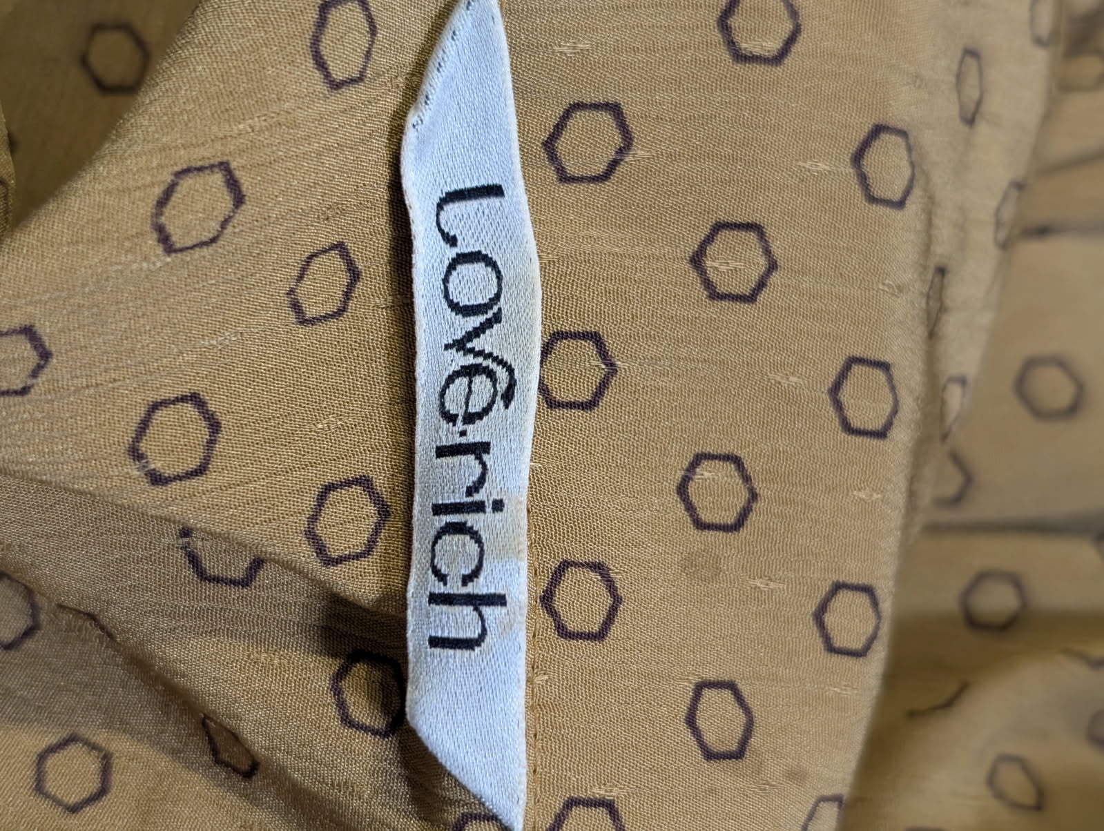 Love.rich Cropped Jacket Mustard Yellow Geometric Print - Image 4