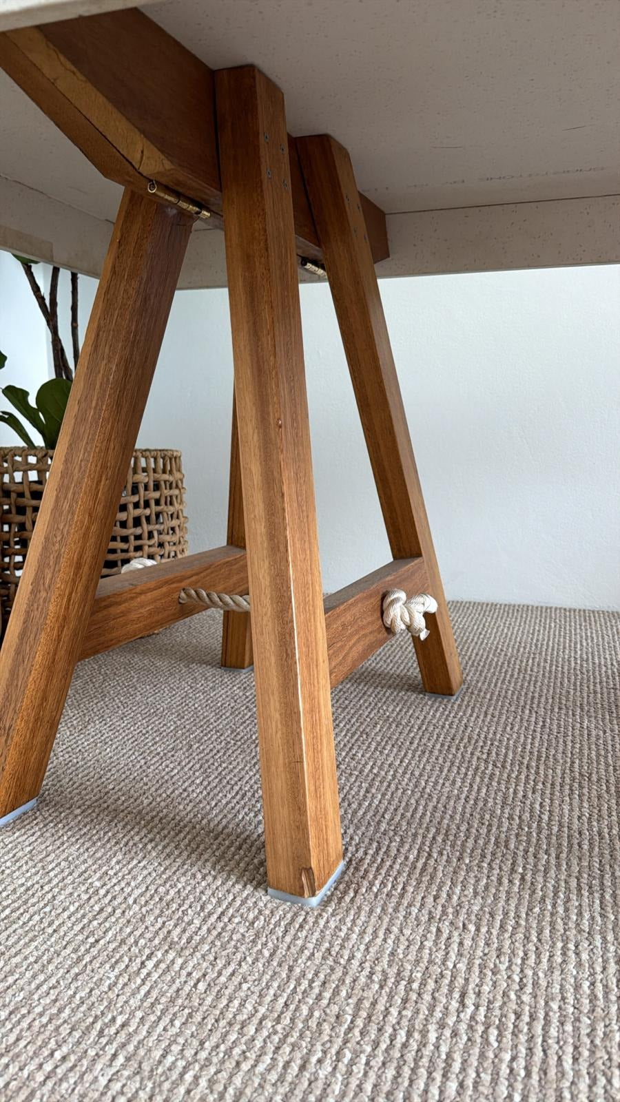 Boathouse Trestle Dining Table Stone Top & Timber Legs - Image 4