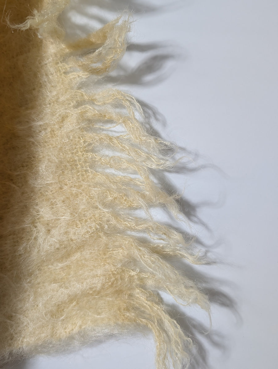 Glen Cree Mohair Throw Blanket Yellow Vintage Made In Scotland - Image 4