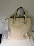 Michael Kors Sutton Medium Satchel Cream Leather Handbag - Image 4