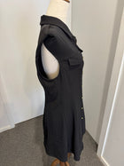 Zara Sleeveless Button-Down Shirt Dress - Black Size XL - Image 4