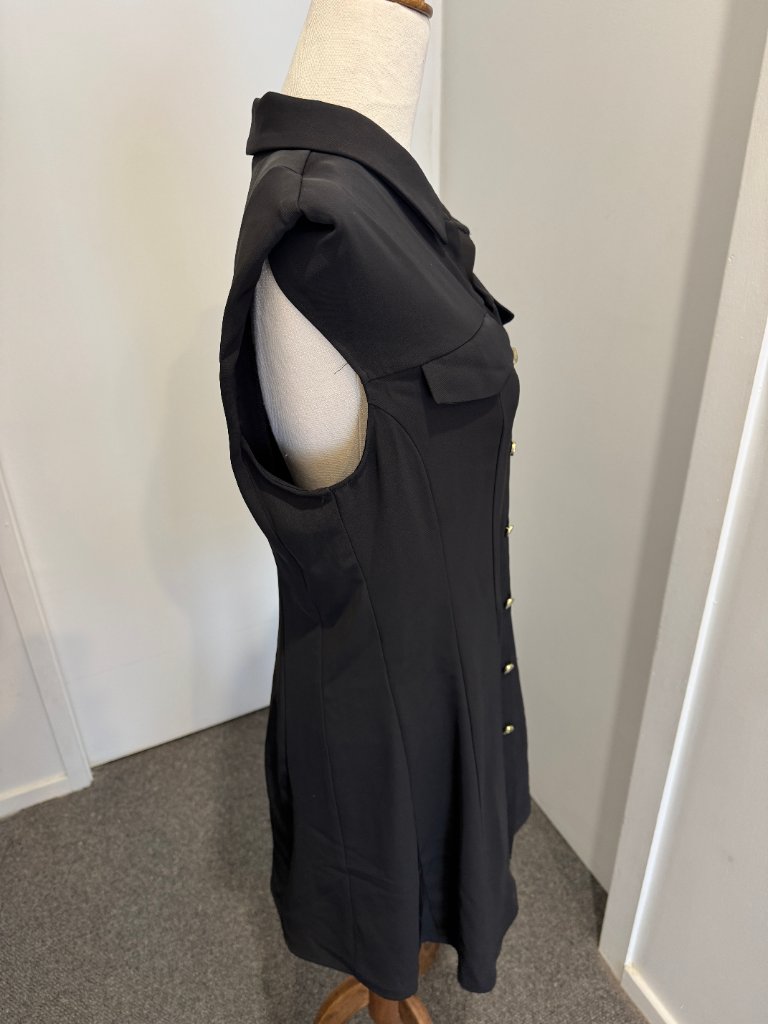 Zara Sleeveless Button-Down Shirt Dress - Black Size XL - Image 4