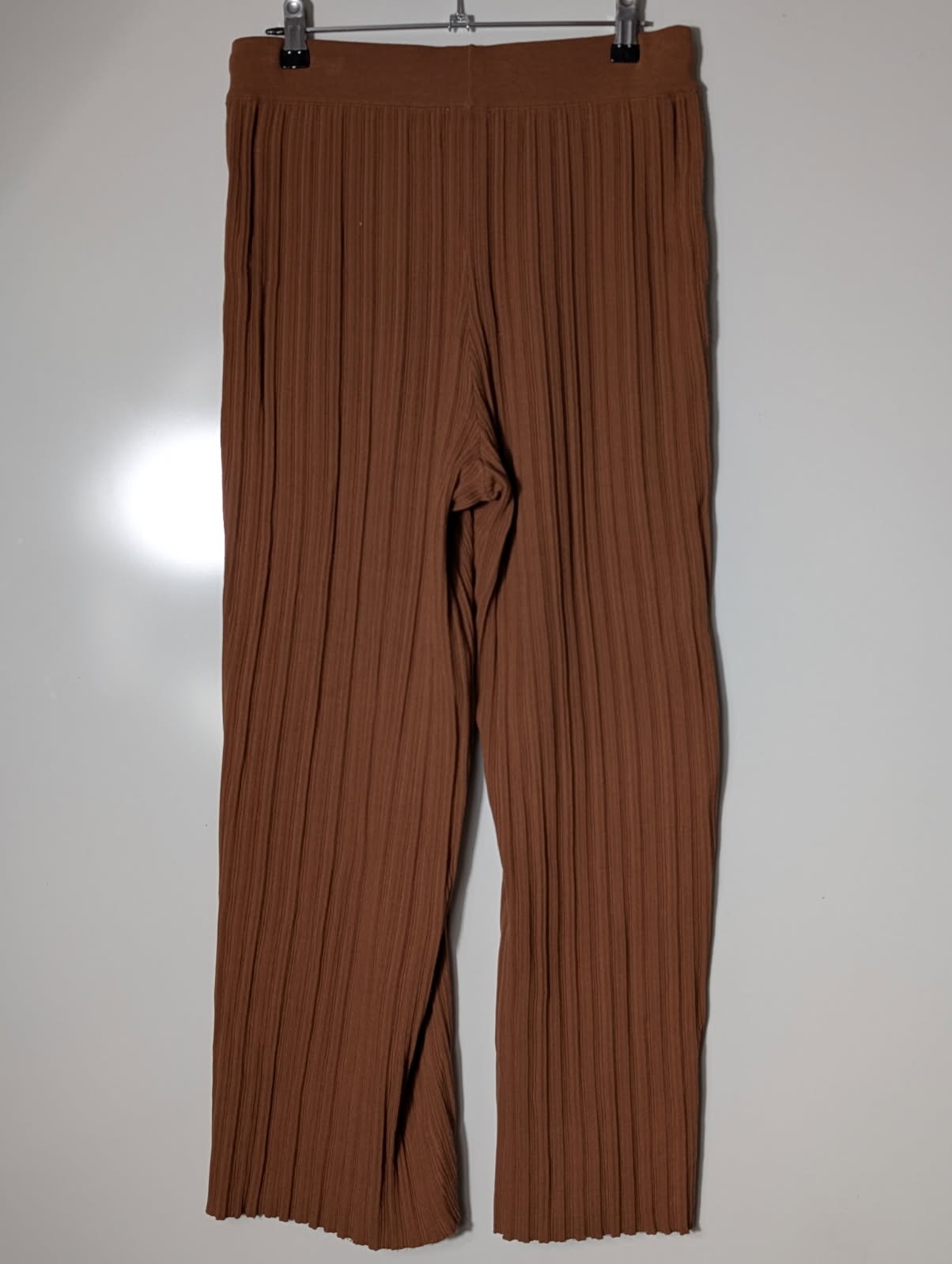 Elka Collective Ribbed Knit Trousers Brown Women's AU 10 - Image 4