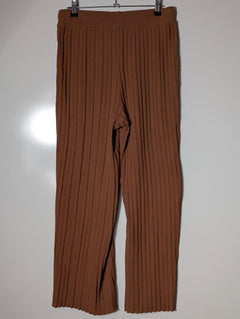 Elka Collective Ribbed Knit Trousers Brown Women's AU 10 - Image 4