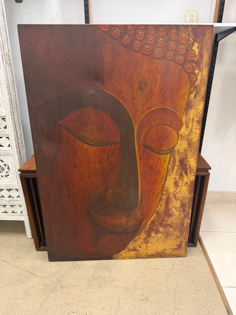Buddha Face Metal Wall Art Panel Bronze Gold 87 x 132 cm - Image 4