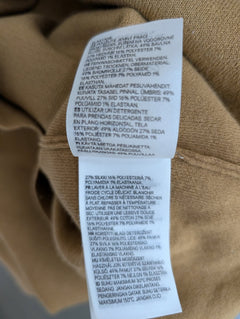 H&M Silk Blend Knit Polo Shirt Tan Women's XS - Image 4