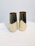 Smugglers Notch Distillery Stemless Champagne Flutes Etched Brass Set of 2 - Image 4