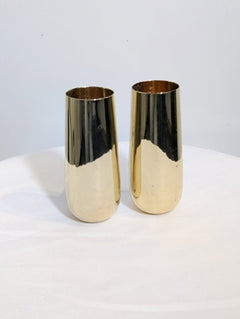 Smugglers Notch Distillery Stemless Champagne Flutes Etched Brass Set of 2 - Image 4