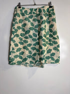 Metiseko Floral Silk A-Line Skirt Green and White Size S - Image 4
