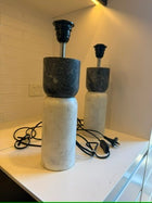 CB2 Tone Marble Table Lamps - Set of 2 - Image 4