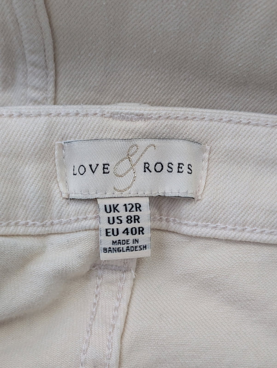 Love & Roses Wide Leg Trousers Cream US 8 / UK 12 - Image 3