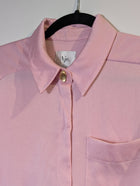 Aje Satin Button-Down Shirt Pink Size 6 - Image 4