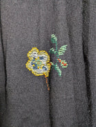 Golden Spiderweb by Elizabeth Floral Knit Cardigan Black - Image 4