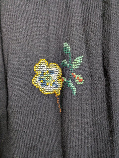 Golden Spiderweb by Elizabeth Floral Knit Cardigan Black - Image 4