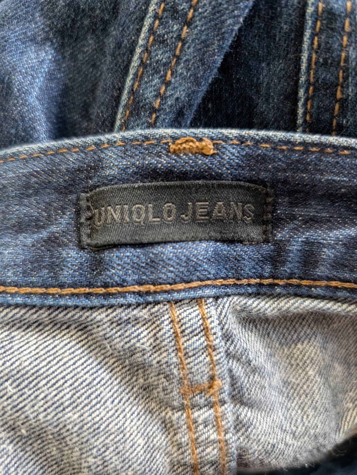 Uniqlo High Rise Straight Leg Jeans Dark Blue 32 inch Waist - Image 2