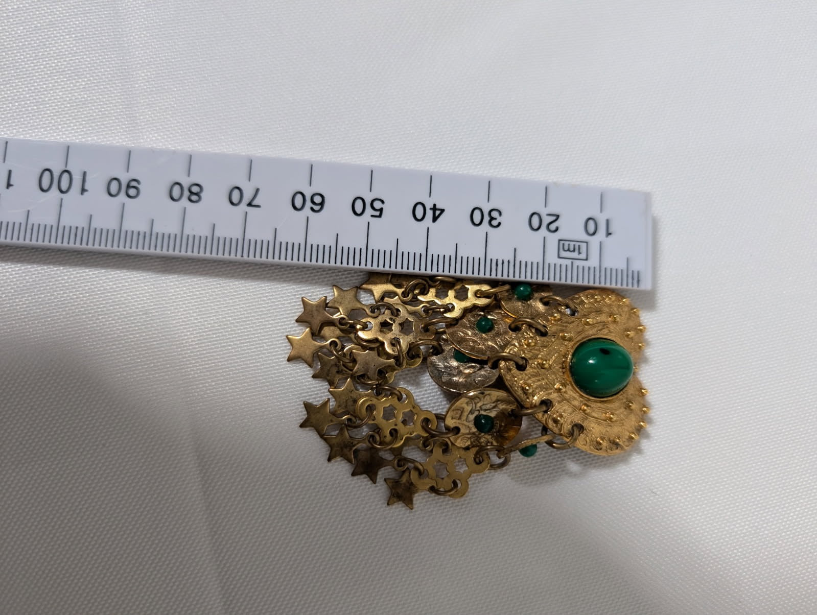 Christian Lacroix Vintage Heart and Star Dangle Clip-On Earrings Gold-Tone - Image 4
