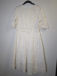Zimmermann Eyelet Lace Midi Dress White Size 3 - Image 4