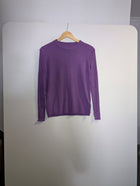 Gianni Feraud Purple Ribbed Knit Crew Neck Sweater - Women's UK 12 - Image 4