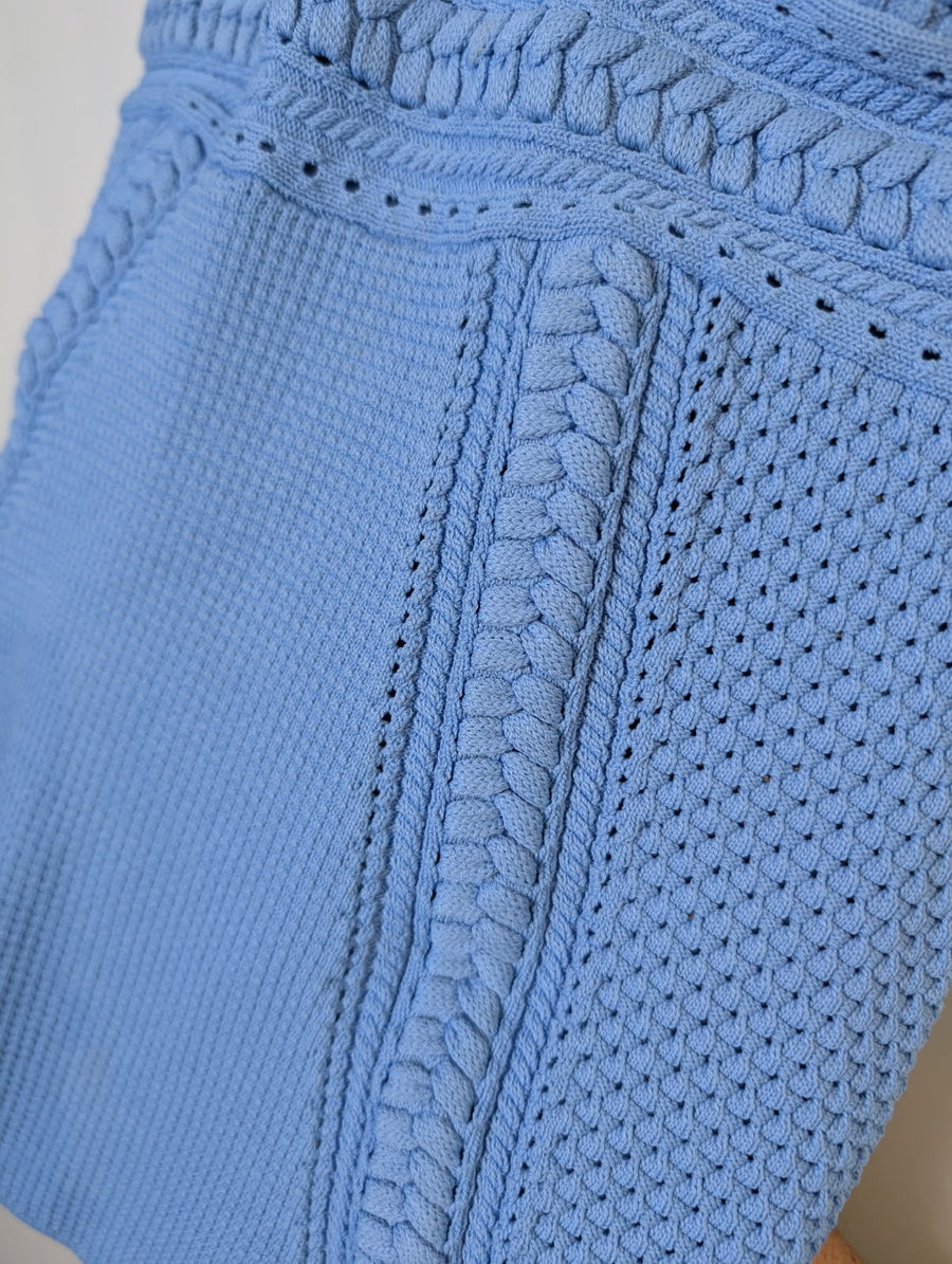 Rebecca Vallance Knit Mini Dress Blue AU 8 - Image 4