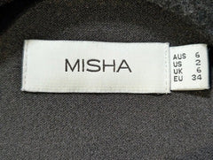 Misha Vincenza Black Dress Structured Corset Style AU 6 - Image 4