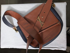 Ginger & Smart Leather Handbag Two-Tone Brown and Black - Image 4