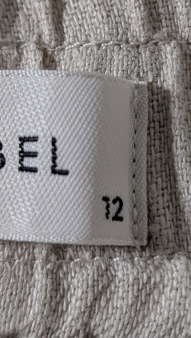 Assembly Label 100% Linen Drawstring Shorts - Beige Women's Size 12 - Image 4
