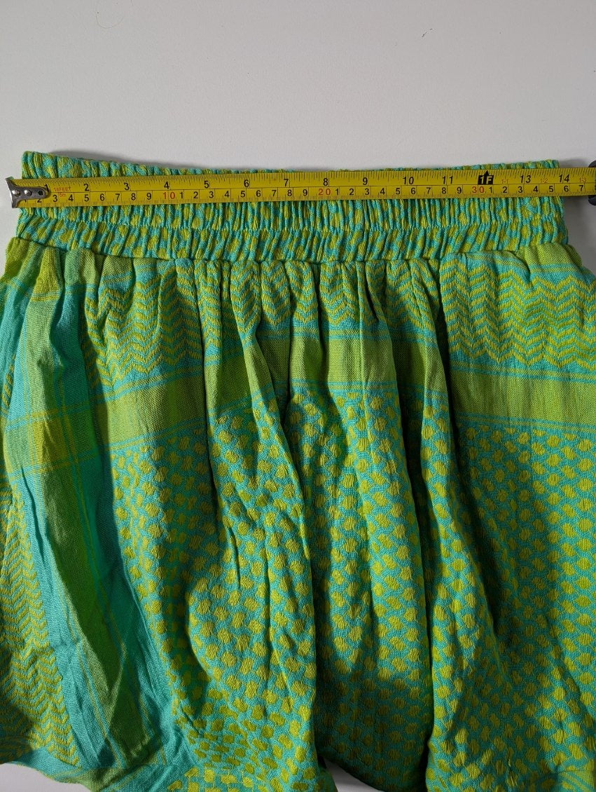 Cecilie Copenhagen Patterned Elastic Waist Skirt - Green & Teal Size S - Image 4