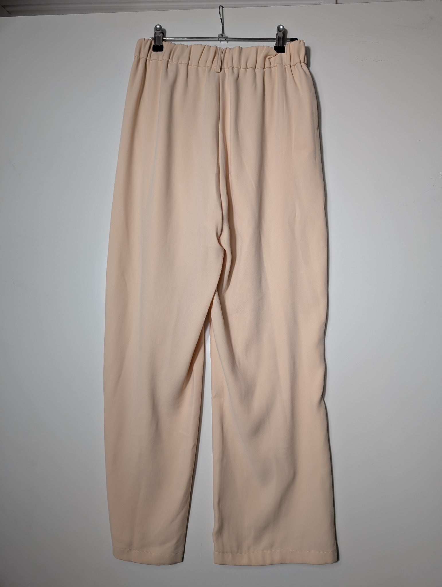 Atmos&Here High-Waisted Pleated Wide-Leg Trousers Beige Size 12 - Image 4