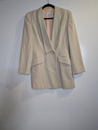 Grace Collection Vintage Blazer Beige Pure Wool UK 10 - Image 4