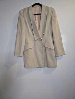 Grace Collection Vintage Blazer Beige Pure Wool UK 10 - Image 4