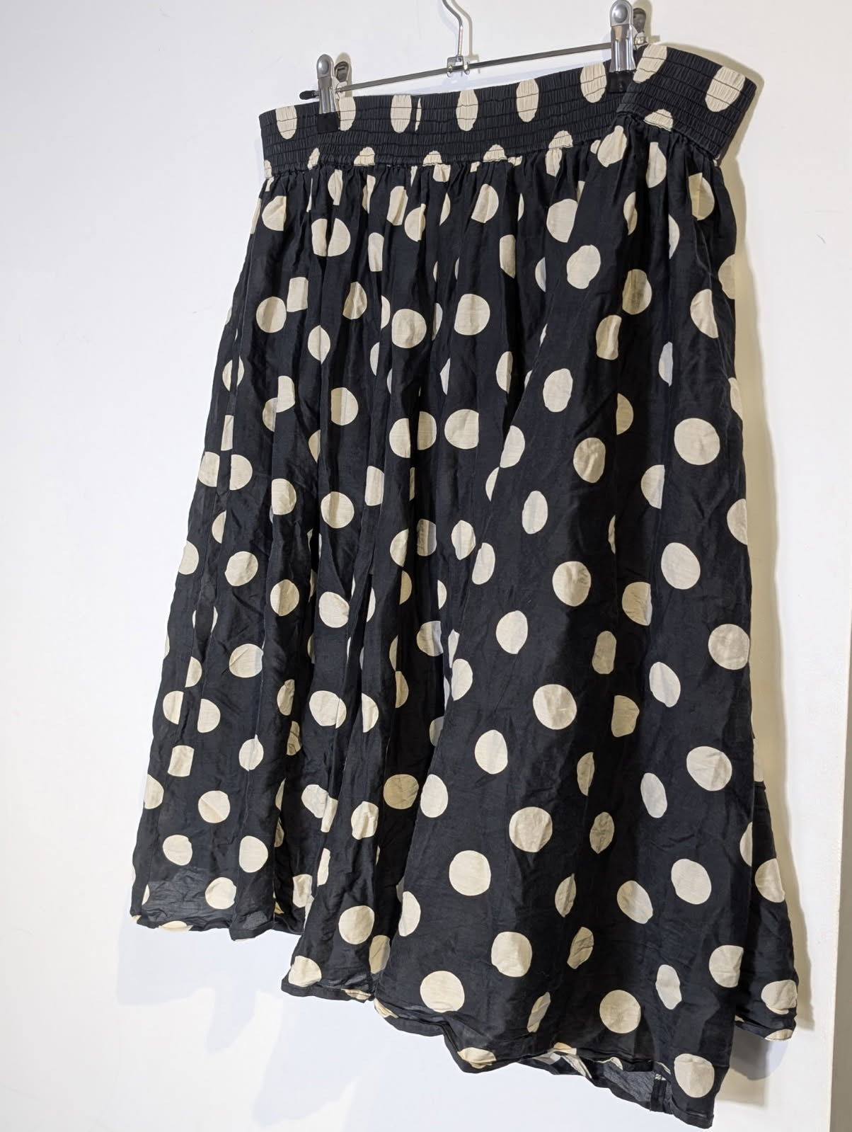 Gorman Cotton Silk Blend Polka Dot Skirt - Black & White - Image 4