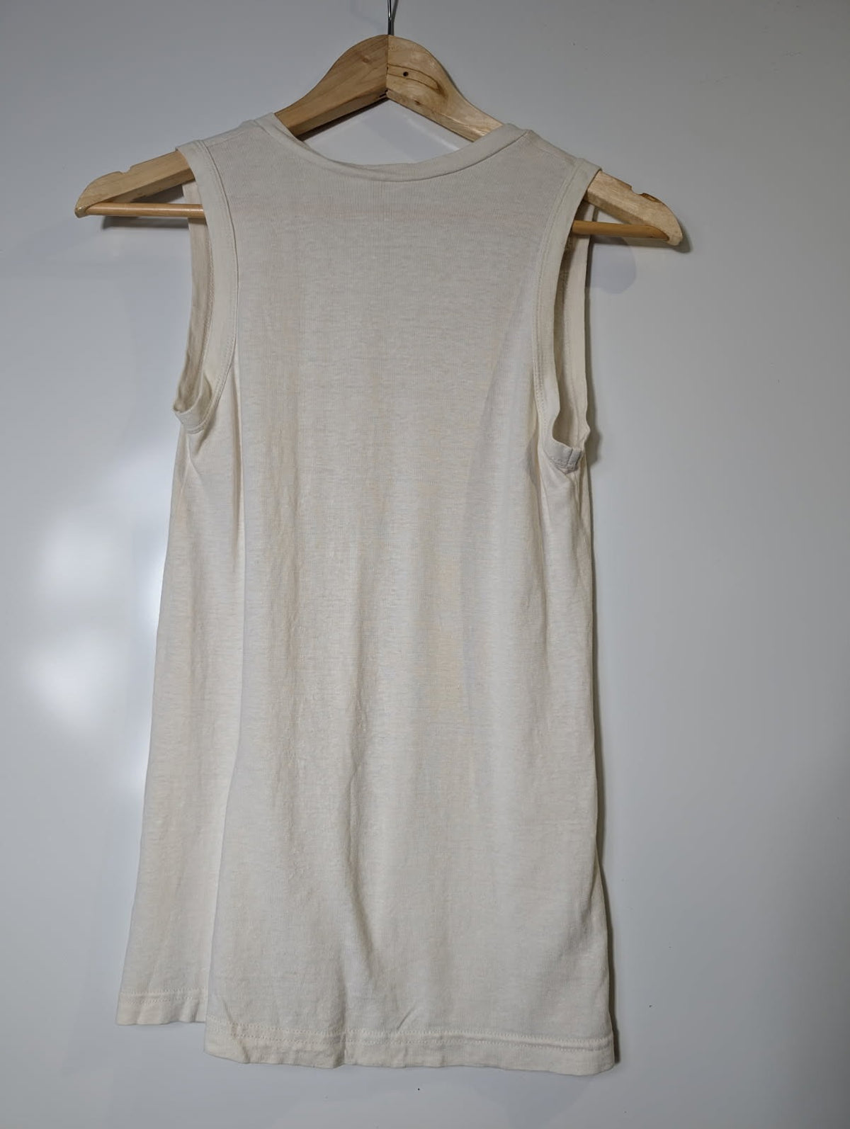 Good Studios V-Neck Tank Top Organic Cotton Hemp Blend Off-White XS - Image 2