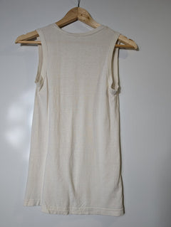 Good Studios V-Neck Tank Top Organic Cotton Hemp Blend Off-White XS - Image 2