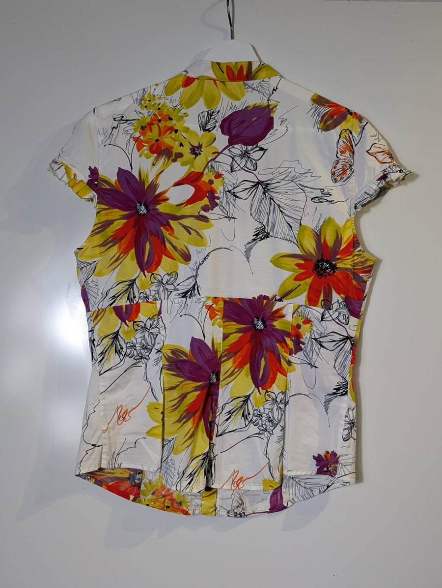 Karen Millen Floral Ruffle Front Blouse Multi-colour - Image 2