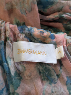 Zimmermann Floral Chiffon Off-Shoulder Dress Size 0 - Image 4