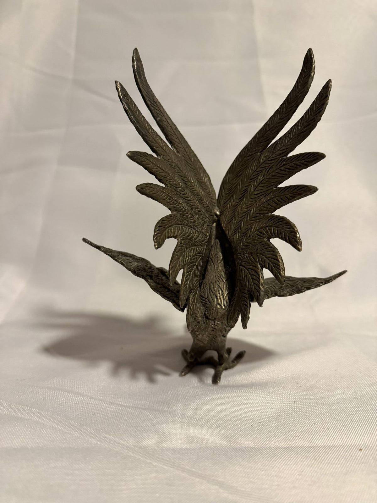 Vintage Fighting Rooster Figurines Silver-Toned Set of 2 - Image 4